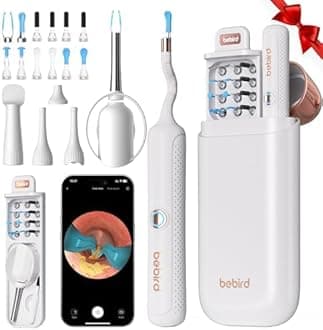 Bebird Earsight Plus R37R Ear Cleaning Camera Wax Removal Tool kit, FSA HSA Eligible Flexible Ear Scope Otoscope Camera Light, Visual Ear Picker Wireless Earwax Remover Tweezers for Adults & Kids