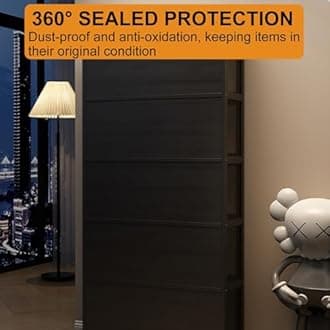 Display Cabinet for Collection, Acrylic Transparent Curio Cabinet Figures and Curio Collection Display Case Floor Standing Showcase Home Living Room(White,4 Floor 70cm)