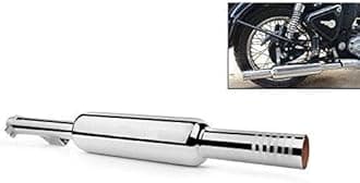 Bike Bullet Silencer Exhaust Customized Short Bottle Empty Punjab Dholki Chrome Bike Exhaust with Zed Clamp & Bush for Royal Enfield Bullet Classic 350