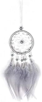 Car Charms for Rear View Mirror, Small Gray Dream Catchers for Cars Mirror Hanging Decorations