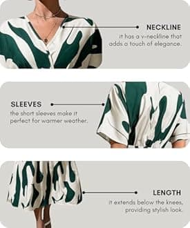 Leriya Fashion Women's A-line Long Sleeve Belt A-Line Midi Dress Elegant Printed Casual Dress