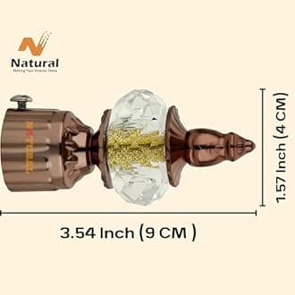 NATURAL Heavy Duty Aluminum Royal Luxury Design Curtain Bracket/Finial and Curtain Support with Screw/Wallplug for Window & Door Curtain Fittings Suitable Upto 1 Inch Pipe. (6 Set, Rose Gold)