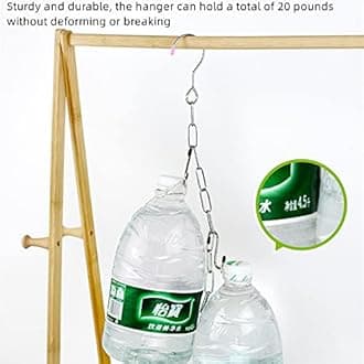 10 Pack Hangers Space Saving,Stainless Steel Chain Clothes Hanger Organizer with 10 Slots,Foldable Vertical Multiple Hangers in One for College Essentials Girls Bedroom