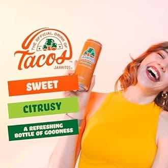 Jarritos - Mexican Soda Soft Drinks, Mandarin (12 oz, 355ml) 24 Cans (3 Boxes of 8) - Real Cane Sugar - 0g Fat - Made in Mexico - Natural Flavor Soda Pop - Party & BBQ Beverages