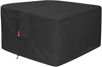Gas Fire Pit Cover Square - Premium Patio Outdoor Cover Heavy Duty Fabric with PVC Coating,100% Waterproof,Fits for 33 inch,34 inch,35 inch,36 inch Fire Pit / Table Cover (36”L x 36”W x 24”,Black)