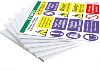 GHS CLP Sign Sign PVC Waterproof Metallic Matte Finishing Safety Signature Board with Strong Double Sided Tape for Walls Removable