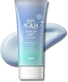Skin Aqua Tone Up UV Essence Sunscreen Transparency Fair Skin Tone Enhancement Blue 80g (2.8 oz) SPF50+ PA++++ (Released January 2025)