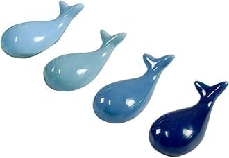 4 Pcs Blue Whale Ceramic Chopstick Holder Rest Rack Porcelain Animal Spoon Fork Knife Rack Holder Utensil Cutlery Stands Table Decors