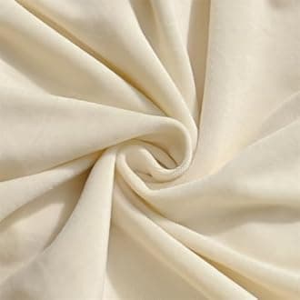 Highdi Soft Velvet Dining Chair Covers Solid Color Stretch Curved Back Chair Slipcovers with Armrest, Vanity Swivel Armchair Cover Removable Washable for Bedroom Party Hotel (Beige,1 PC)