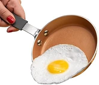 Gotham Steel 2766 Hammered Mini Egg and Omelet Pan, Aluminium, Copper