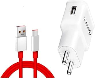 Charger for Moto G85 Original Like Charging Adapter Qualcomm QC 3.0 Quick Rapid VOOC AFC Charger with 1m Type C USB Data Cable O - SMG RED
