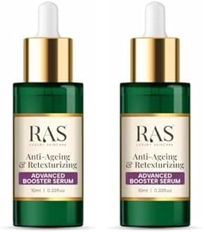 RAS Luxury Oils Anti-Aging & Retexturizing Advanced Booster Serum for Youthful Skin with 1% Retinal, 4% Ashwagandha & 0.5% Polyglutamic Acid | Reduces Signs of Aging, Wrinkles & Fine Lines, 10 ml