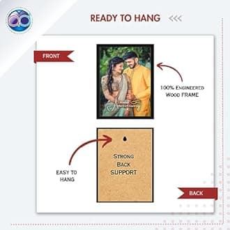 Wood Happy Anniversary Customized Rectangular Wall Mount Photo Frame 30 X 20 Cm With Photo Upload,Personalised Gift For Husband,Wife,Him,Her And Couple(Anniversary),Multicolor