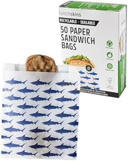 Lunchskins 100% Recyclable + Resealable Paper Sandwich Bags