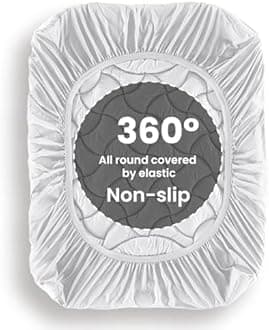 SLEEP ZONE Cooling Mattress Topper Cal King, Premium Zoned Quilted Mattress Pad, Pillow Top Mattress Protector Cover, Machine Wash Durable, Deep Pocket 8-21 inch, Silver Grey, Cal King