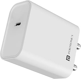 Portronics Adapto 25 25W Super Fast Type C PD Wall Charger for iPhone 15/14/13/12/11 All Pro,Max Series, Samsung Galaxy S/A/M/F Series & Other Type C Devices, PPS Protection,Fast Charging Adaptor