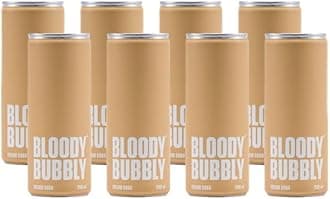 BLOODY BUBBLY CREAM SODA | Naturally Flavoured Soda | 44 Cal Per Can | No Added Artificial Flavours, Colours & Preservatives (250ml Each_Pack of 8)