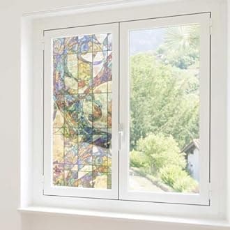 RoyalWallSkins Non-Adhesive Decorative Privacy Window Film Static Cling 24" x 40" (Meridian: 24" x 40")