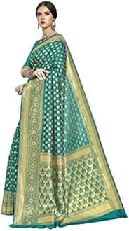 Glory Sarees Women's Kanchipuram Art Silk Saree With Blouse Piece