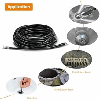 15 m Drain Cleaning Hose, Pressure Washer Drain Hose Cleaning Kit with Jet Nozzle and Rotary Jet Nozzle for Karcher K2-K7 Series and Lavor