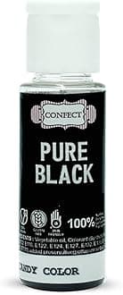 Confect Oil-Based Edible Candy Color – Pure Black | Intense Food Color for Icing, Fondant & Cake Decoration | Vibrant & Bake-Stable Gel Colour | Vegan -25ml