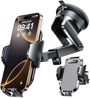 VANMASS Car Phone Mount, Hands-Free Universal Phone Holder for Car Dashboard Windshield Air Vent, Strong Suction Cup, Compatible with iPhone 11 Pro Xs Max XR X 8 SE, Samsung S20 S10 Note 10