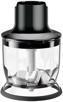 Braun MQS 200 BK Chopper Attachment with EasyClick Plus System - Accessories for Braun MultiQuick 7 and 9 Hand Blender, BPA-Free, Capacity 350 ml, Black