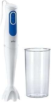 Braun Hand Blender Multiquick 3 700W With 600ml Bpa Free Beaker, Dual Speed, Splashcontrol & Powerbell Plus Technology Mq 3000 Smoothie White, Blue"Min 1 year manufacturer warranty"