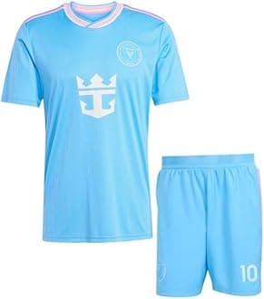 Messi 10 Football Jersey Tshirt 2024 with Printed Shorts for (Men,Kids & Boys)(11-12Years,Multicolor-009)