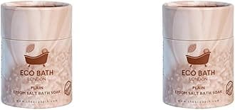 Eco Bath London Plain Epsom Salt Bath Soak - Tube 250g, 100% Pure Epsom Salt, Magnesium Bath Salts for Skin Care (Pack of 2)