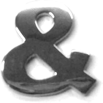Chrome Letters Digits Numbers Signs Self Adhesive 3D Emblem Decal Badge Sticker for Car Van Home Decor - Ampersand (&)