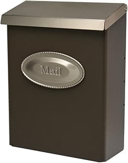 Architectural Mailboxes Designer Locking, Medium Capacity, Galvanized Steel, Wall-Mount Mailbox, Venetian Bronze/Satin Nickel