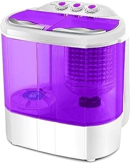 – Display4top Electric Mini Portable Compact 3.6KG Capacity Washer Washing Machine Spin Dryer Laundry (Purple)