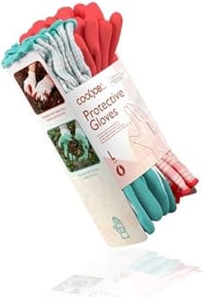COOLJOB Gardening Gloves Best Gift for Women Ladies, 6 Pairs Breathable Rubber Coated Yard Garden Gloves, Outdoor Protective Work Gloves with Grip, Large, Red & Green