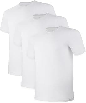 BAMBOO COOL Mens Undershirts Pack, Soft T Shirts for Men, Moisture Wicking Tees, Stretchy Breathable Crew Neck Inner Shirt