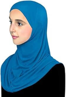 Cotton Hijab for Girls Amira Muslim Kids Head Scarf Ready to Wear Easy Instant