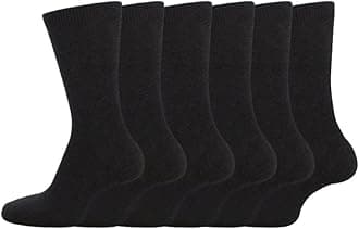 Bahob® 6 Pairs Boys Girls Kids Unisex Back to School Cotton Rich Plain Ankle School Socks