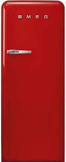 FAB28 50's Retro Style Aesthetic Top Freezer Refrigerator with 9.93 Cu Total Capacity, Multiflow Cooling System, Adjustable Glass Shelves 24-Inches, Red Right Hand Hinge Made In Italy