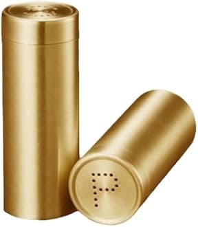 2-Pack Salt Pepper Shakers, 304 Stainless Steel, 3OZ, Gold, Large