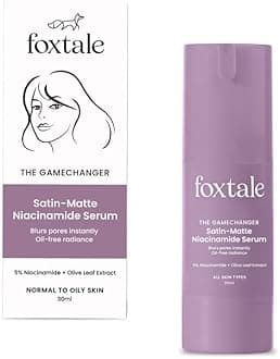 Foxtale 5% Niacinamide Face Serum | Fades Blemishes & Acne Marks | Reduce Dark Spots | Controls Oil and Brightens Skin | Lightweight & Non-sticky | All Skin Types | Men & Women - 30ml