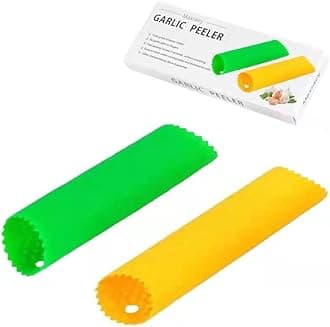[Upgraded Version] Maxracy 2 Set Garlic Peeler Silicone Easy Roll Tube Useful Garlic Odorfree Kitchen Tool (Yellow,Green)