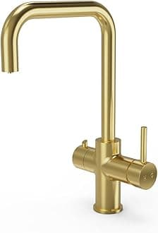 3 in 1 Instant Boiling Water Tap, 2.4L Boiler Unit & Carbon Water Filter | Instant Hot Water Tap – Kitchen Mixer Tap Made of Anti Rust Stainless Steel – (Brushed Brass)