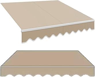 ILOOXI Retractable Patio Awning Fabric Replacement Top Cover, 12' X 10' Door Window Sunshade Shelter Canvas, Retractable Awning Shade Fabric (Fabric Only) Many Sizes(8x6.5ft/245x200cm)