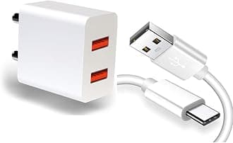 Dual Port Charger for realme GT Master Edition 5G Original Like Charging Adapter Type c Charger Fast Adaptor with Type c Charging Cable (O-Dual Port White)