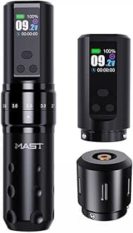Mast Fold2 Pro Tattoo Gun, Wireless Rotary Tattoo Pen Machine, Real 7 Strokes Length, 2 Batteries 2,000mAh Power Supply Extra Battery, Mcore Tattoo Motor P-076