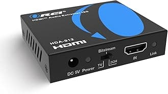 4K Audio Extractor HDMI, UltraHD 4K @ 60Hz 18G HDMI 2.0 Audio Converter SPDIF + 3.5mm Output HDCP 2.2 - Dolby Digital/DTS Passthrough CEC, HDR, Dolby Vision, HDR10 Support (HDA-912)