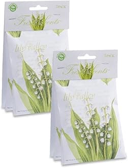 WILLOWBROOK | Fresh Scents Scented Sachet Packet | Lily of The Valley | Air Freshener Bags for Drawers, Closets, Cars | 6 Pack | Long Lasting Home Fragrance