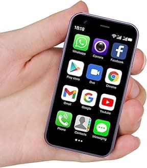 Mini Smartphone, Mini Phone Unlocked Cell Phone 3.0 Inch Android 3G Small Mobile Child Phone Quad Core 2G+16G 5.0MP Dual SIM High Definition (Lilac)