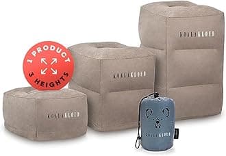 Koala Kloud 3 Height Travel Foot Rest - Gray Inflatable Foot Rest Pillow, Car Seat, Airplane Bed for Toddler Travel Essentials Kids Accessories