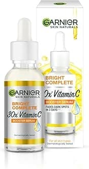 Garnier Vitamin C + Face Serum for Skin Brightening & Anti-Dark Spots|100X Stronger than Vit C |2% Niacinamide 0.5% Salicylic Acid / BHA |Suitable for Oily , Dry , Sensitive Skin |For Men & Women 15ml